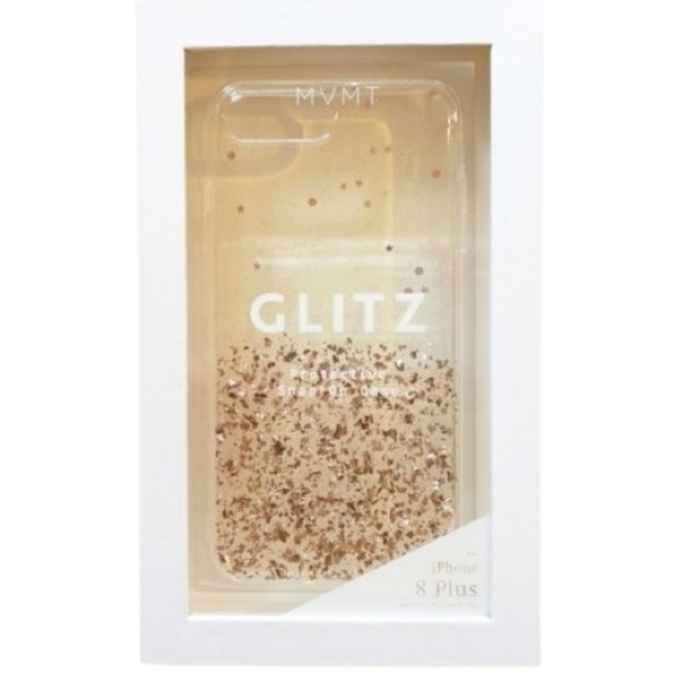 ❤️ 🆕 MVMT Glitz case Apple iPhone 8 Plus Protective Snap-on Rose Gold Glitter